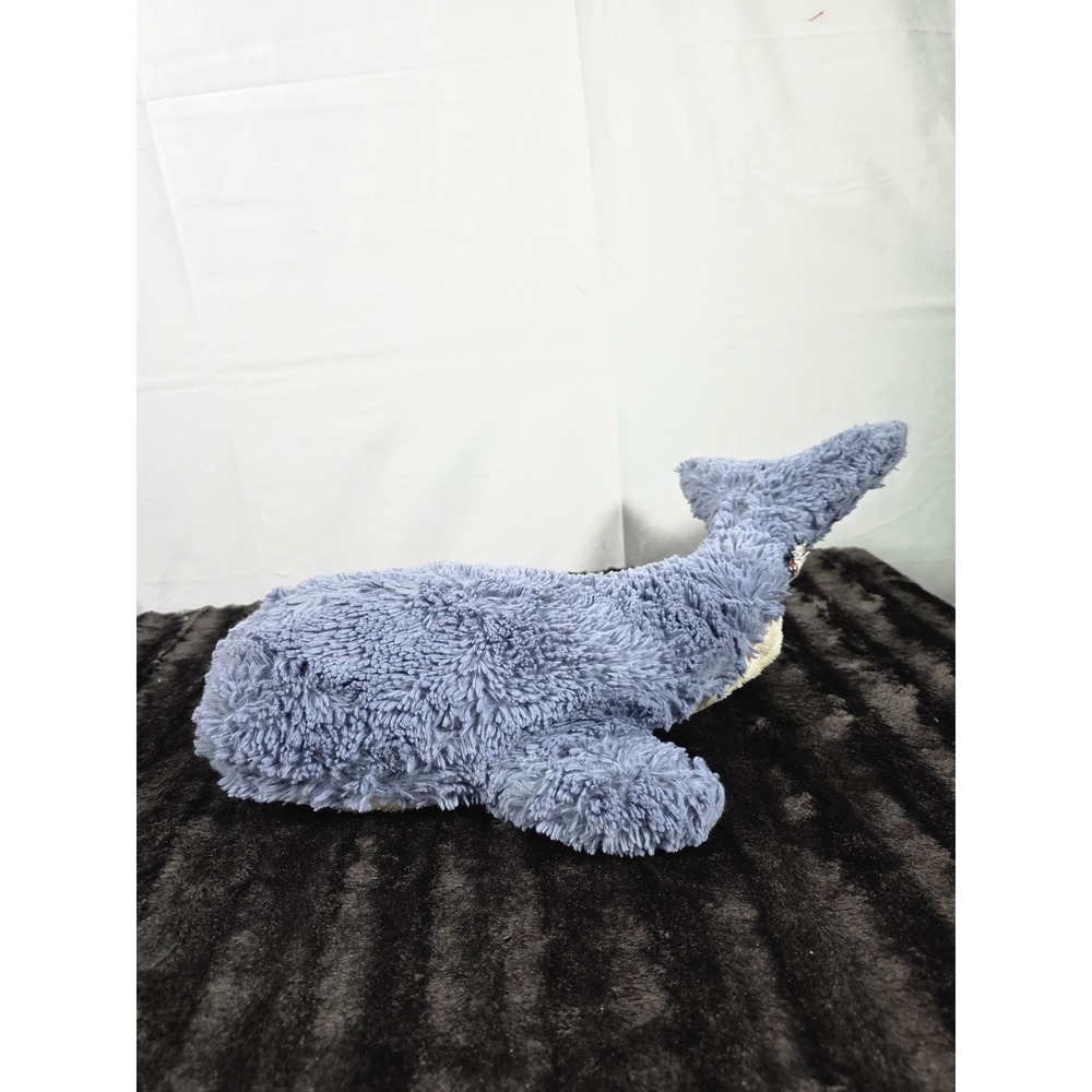 Jellycat Wilbur Whale Retired Blue Grey Cream Ribbed Plush Stuffed Animal Toy